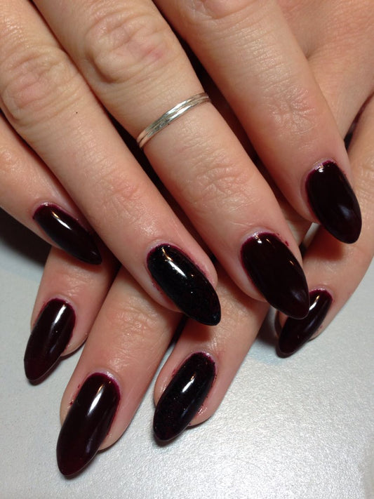 black red oval glossy